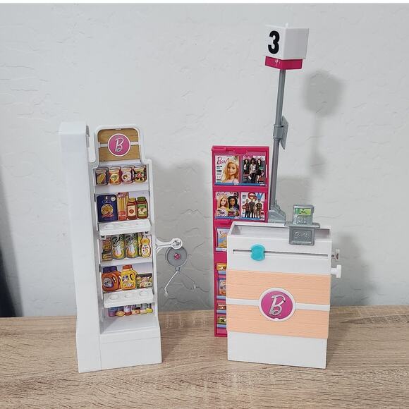 Barbie Supermarket Store Playset Grocery Checkout Lane Counter Replacement Toy - Picture 1 of 8